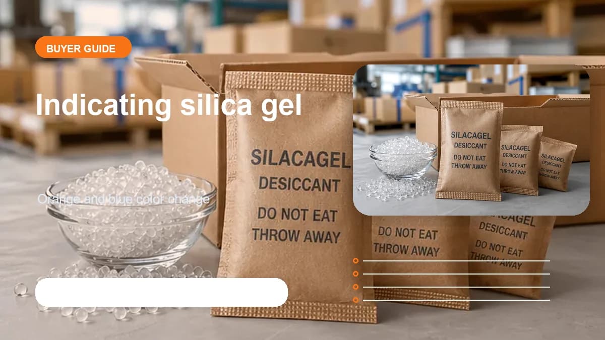Indicating silica gel orange blue color change visual visual for DryGelWorld industrial desiccant buyers