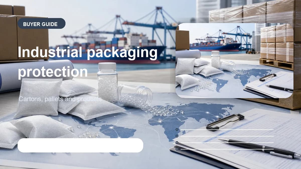 Industrial packaging protection visual visual for DryGelWorld industrial desiccant buyers