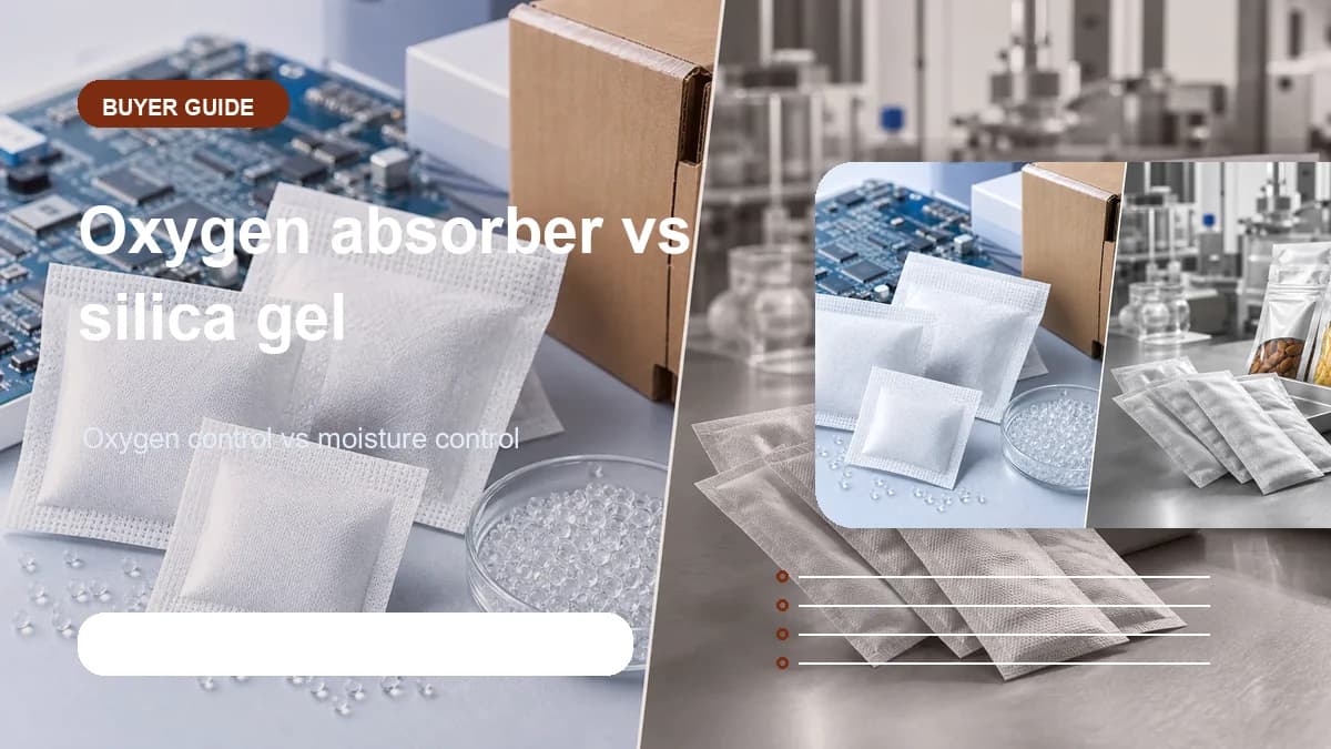 Oxygen absorber versus silica gel visual visual for DryGelWorld industrial desiccant buyers