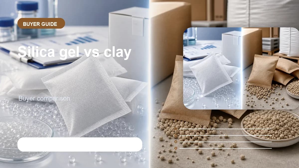 Silica gel versus clay desiccant comparison visual visual for DryGelWorld industrial desiccant buyers