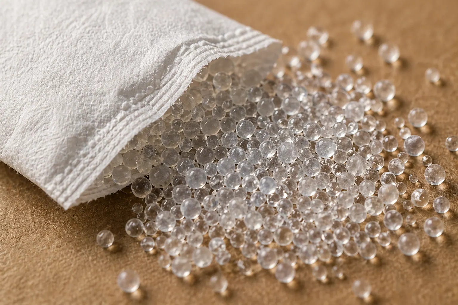 Silica gel desiccant beads and sachets for indicating gel applications