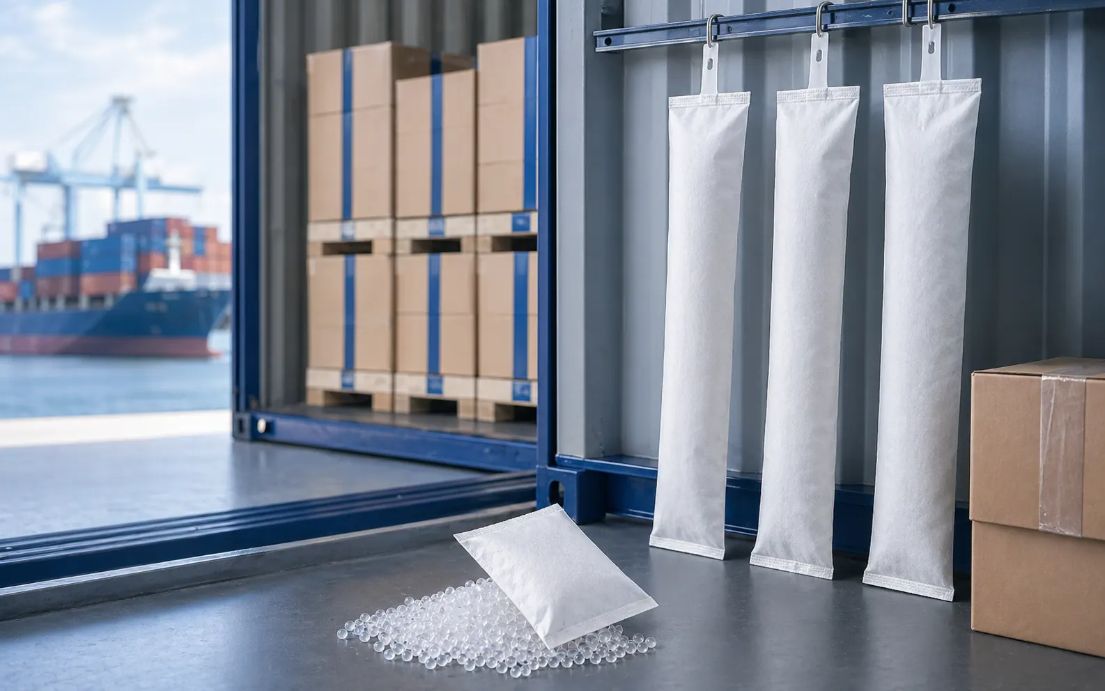 Container Desiccant Program packaging protected with silica gel desiccant