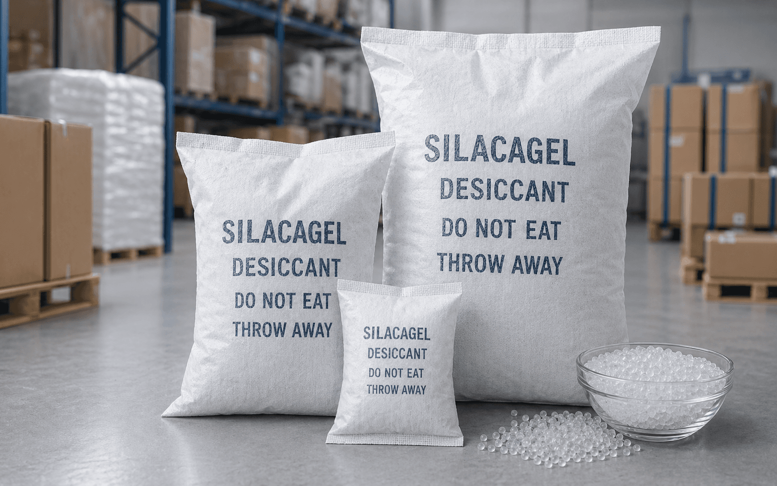 Silica gel sachets with technical documents and procurement tools