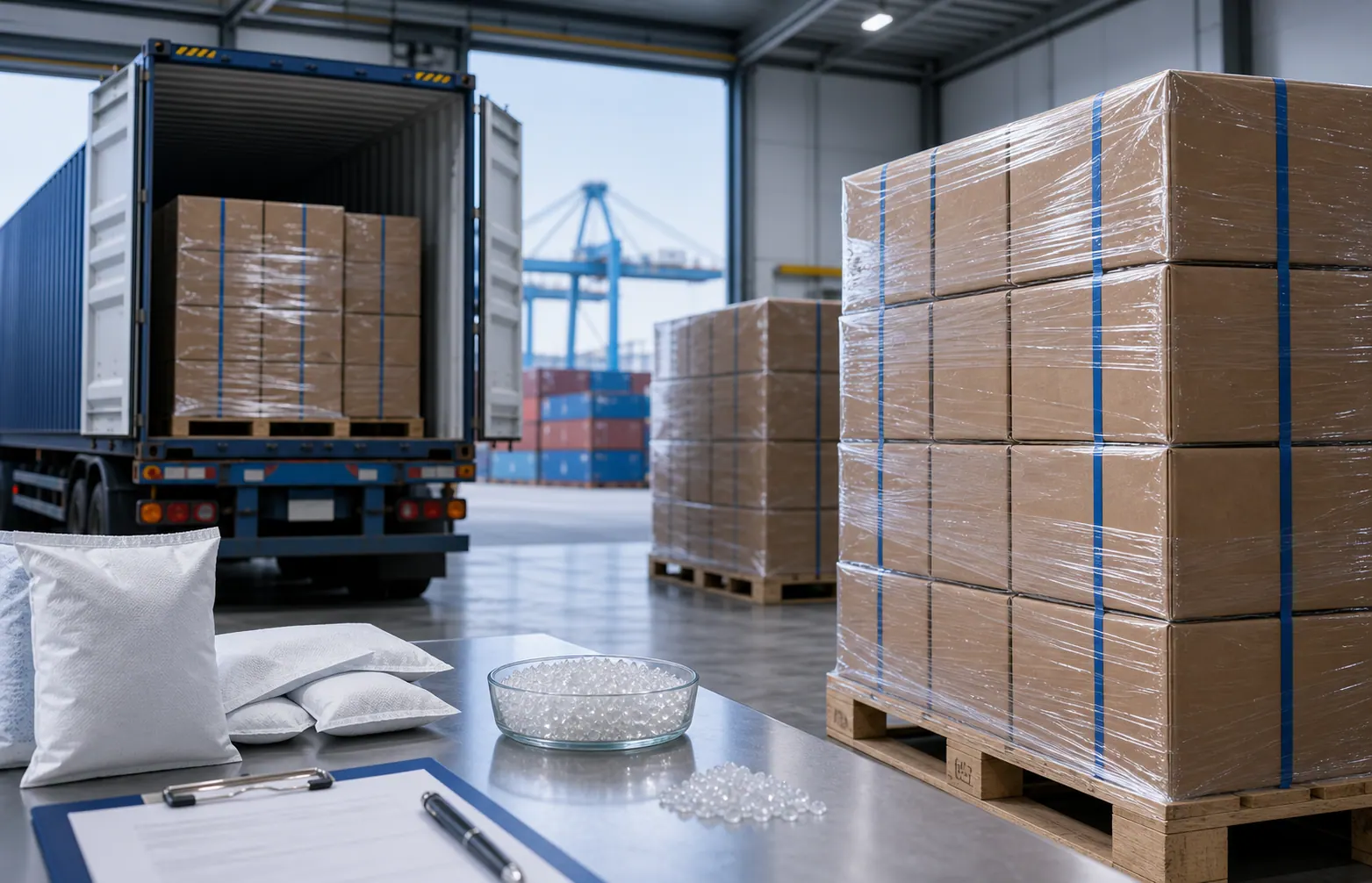 Export pallets proof asset for silica gel export documentation